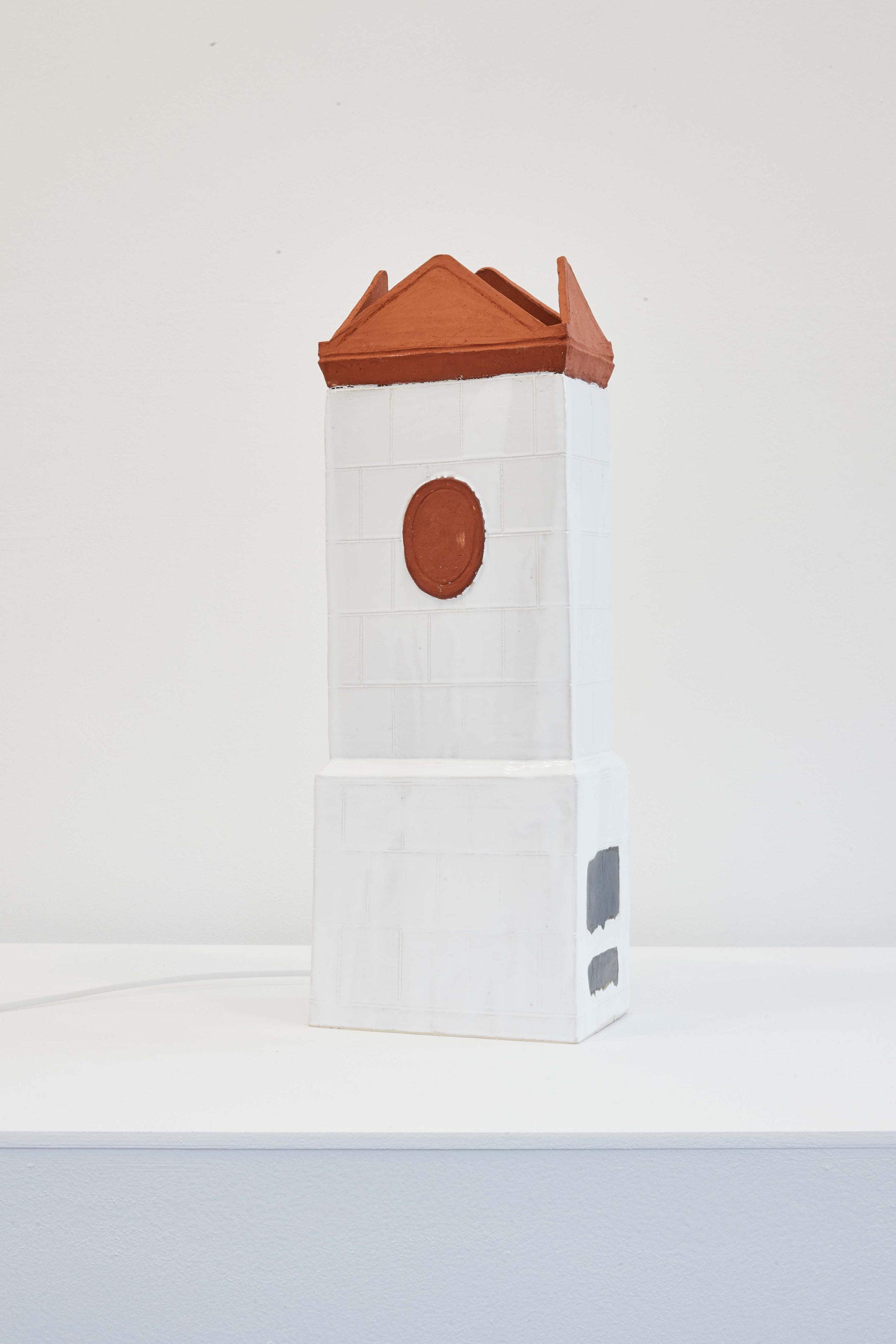 Tanja, Glazed ceramic, electrical wiring and heating film, 61 &times; 22 &times; 15 cm, 2020
