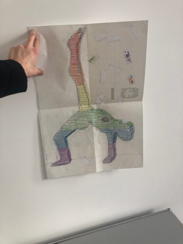 Poster with drawing Jeden Tag was Neues, 2020